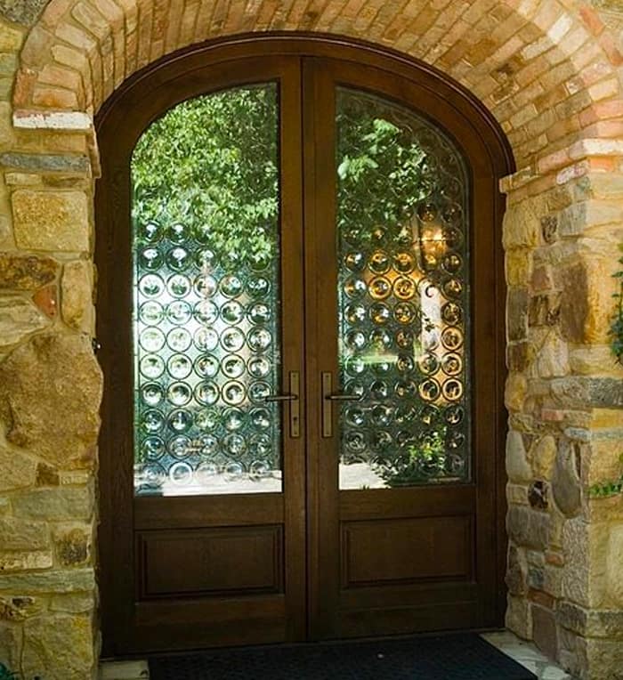 Custom European entryways with decorative glass by Veranda View