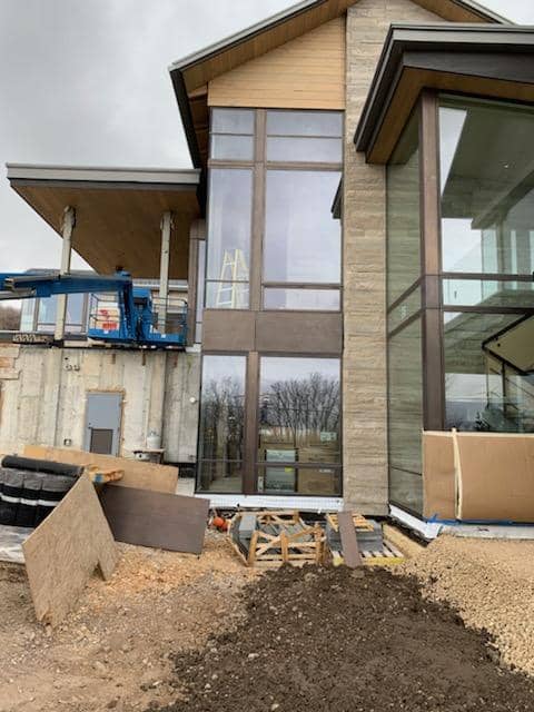 Thermally broken steel windows are being installed in this mountain retreat in Park City, Utah.