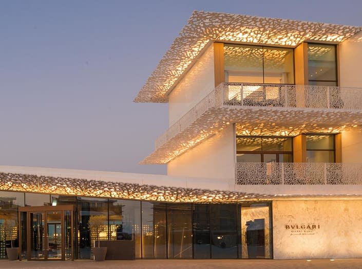 The Bvlgari Hotel in Dubai features Carminati Serramenti's minimal frame window and doors
