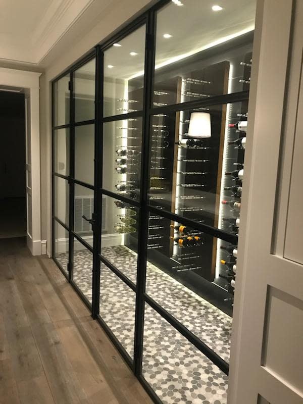 Custom steel wine cellar doors