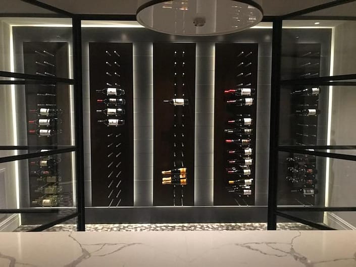 custom steel outswing wine cellar door system