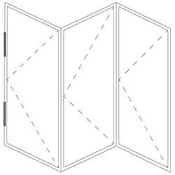 Representation of a minimal frame folding window system