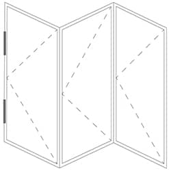 Representation of a minimal frame folding window system