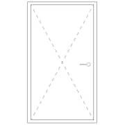 Representation of a minimal frame pivot door