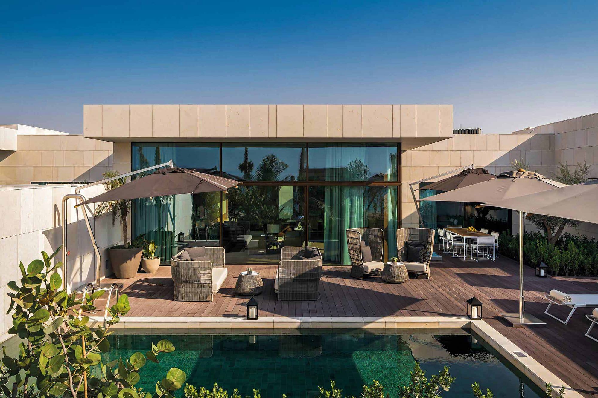 Carminati's expansive minimal frame windows and doors make a statement in the Bvlgari Hotel and Resort in Dubai
