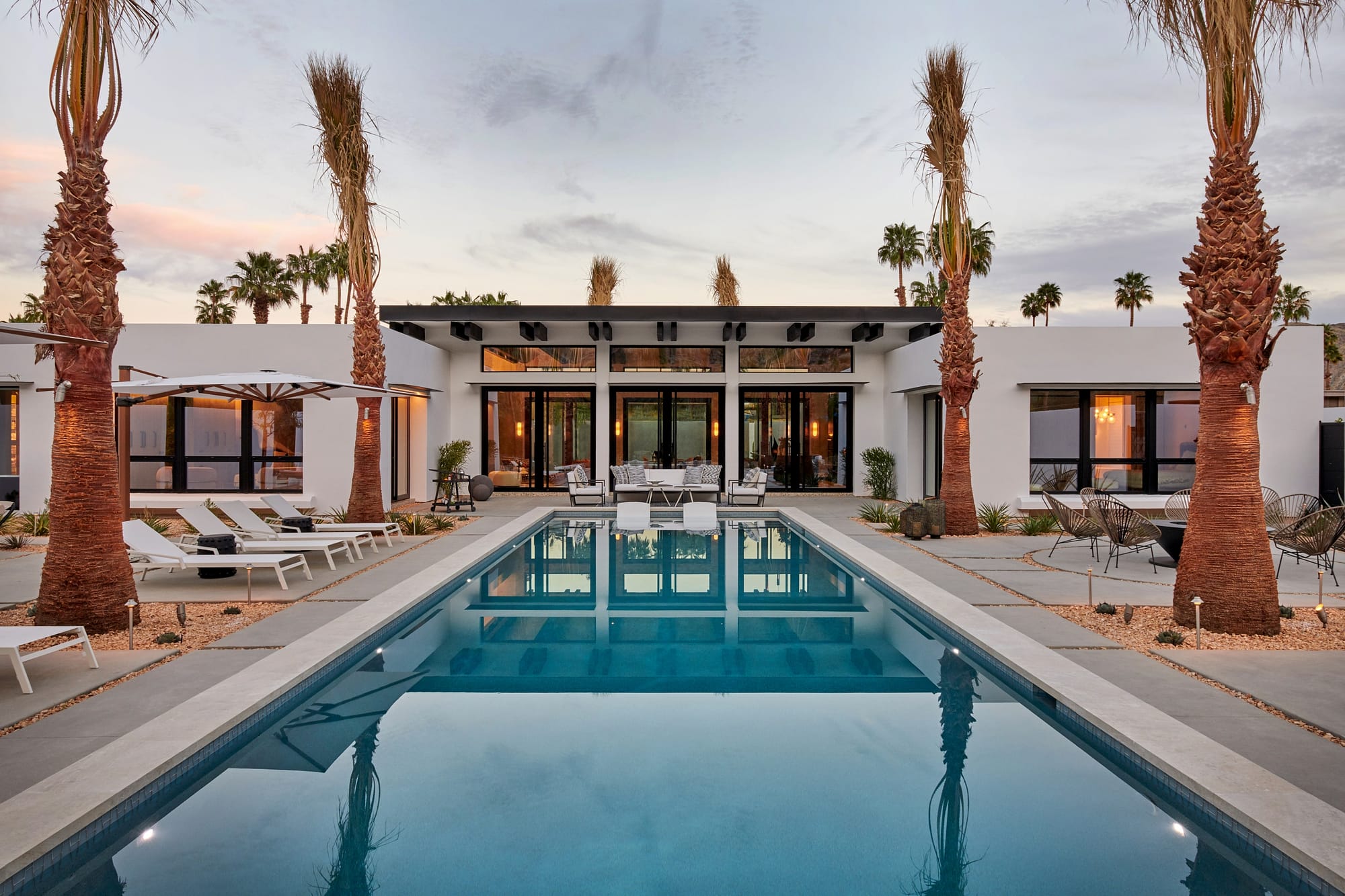 a palm springs house designed with minimal frame aluminum window and door systems from SPI Finestre from Veranda View