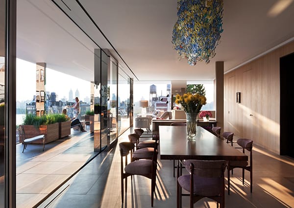An upper east side penthouse in NY remodeled in glass walls