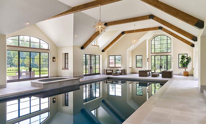 Brombal's Custom Steel Windows and Doors are used in this pool room